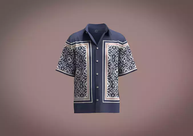 Knit Relaxed fit Shirt with Border Print