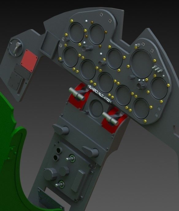 F6F Hellcat complete cockpit 1-4 scale 3D print model_34