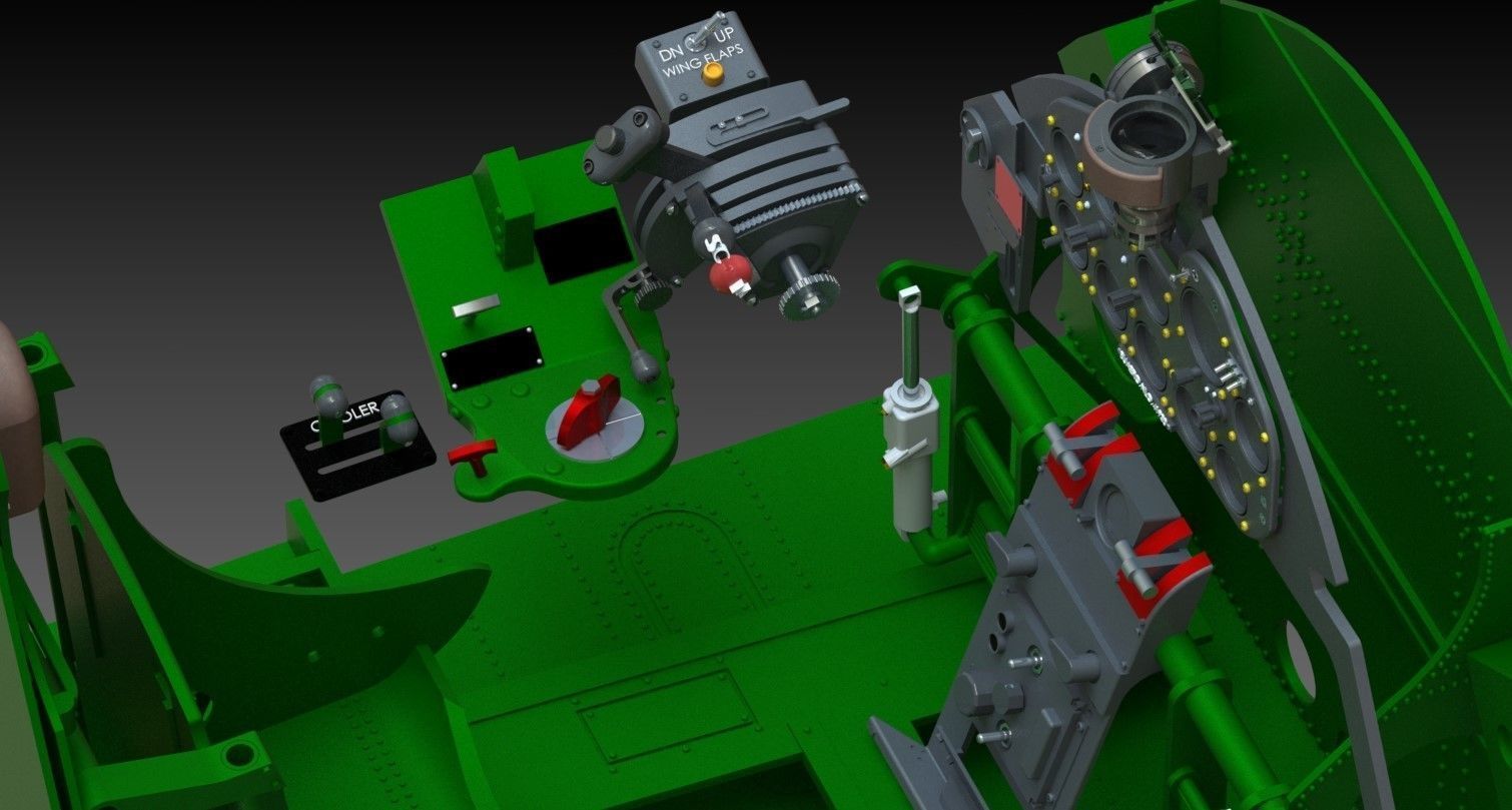 F6F Hellcat complete cockpit 1-4 scale 3D print model_24