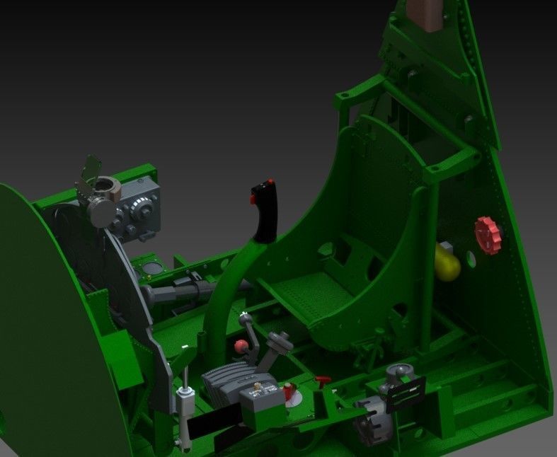 F6F Hellcat complete cockpit 1-4 scale 3D print model_4