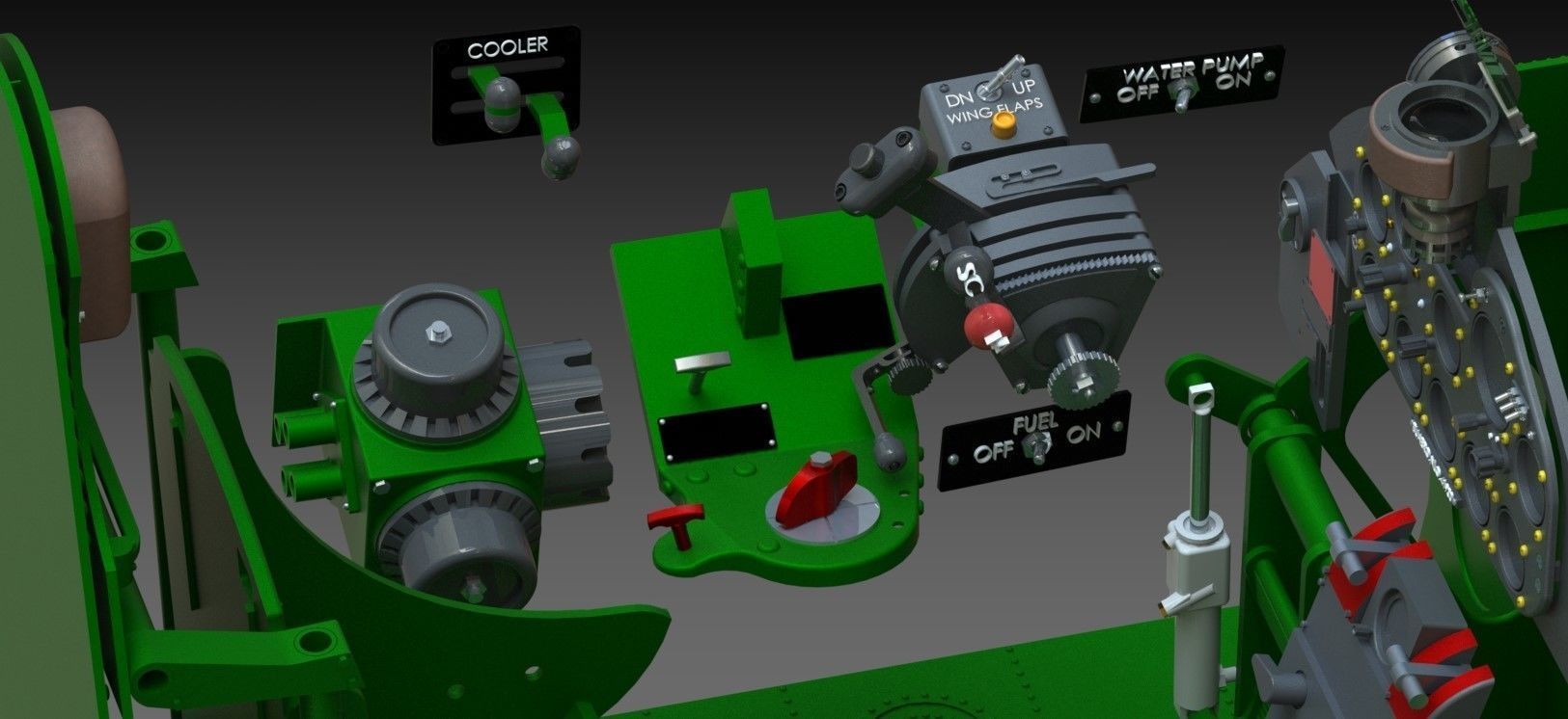 F6F Hellcat complete cockpit 1-4 scale 3D print model_1