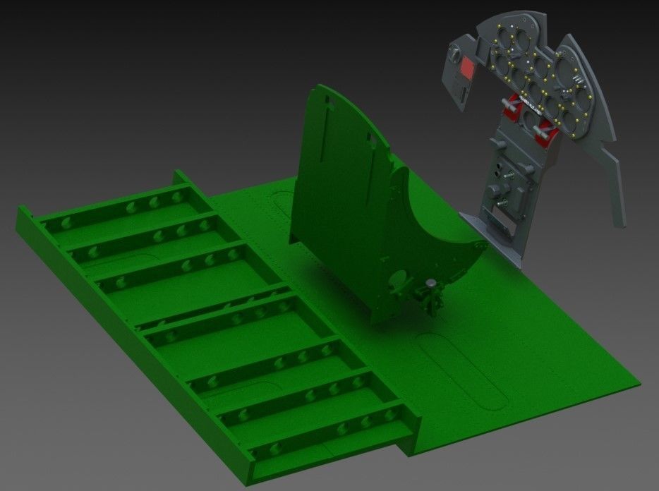 F6F Hellcat complete cockpit 1-4 scale 3D print model_31