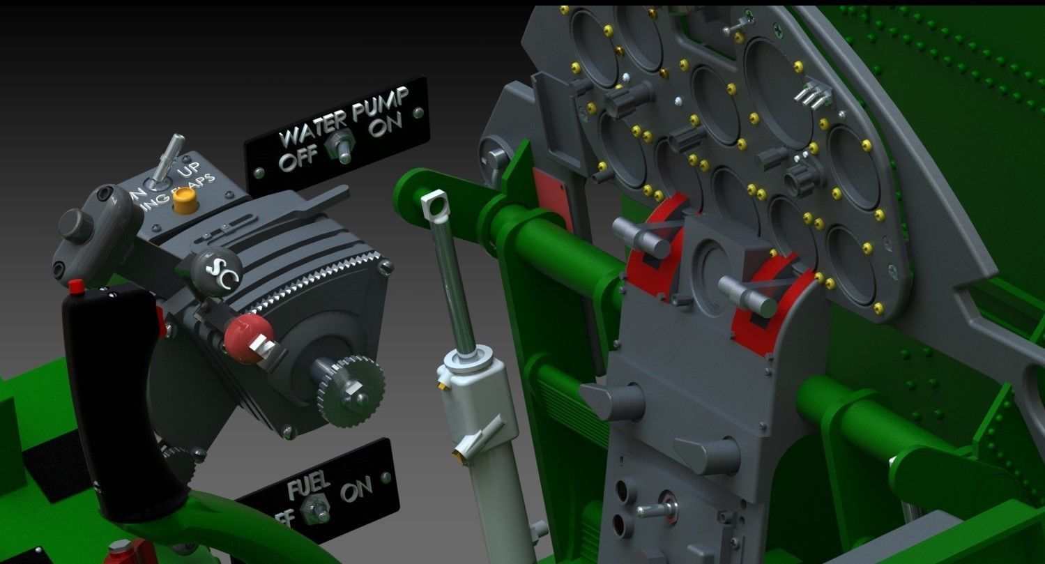 F6F Hellcat complete cockpit 1-4 scale 3D print model_16