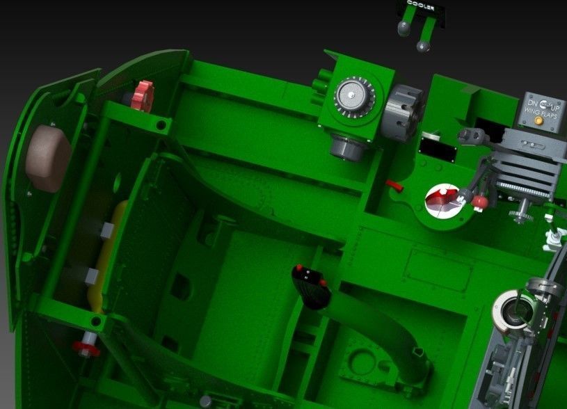 F6F Hellcat complete cockpit 1-4 scale 3D print model_27