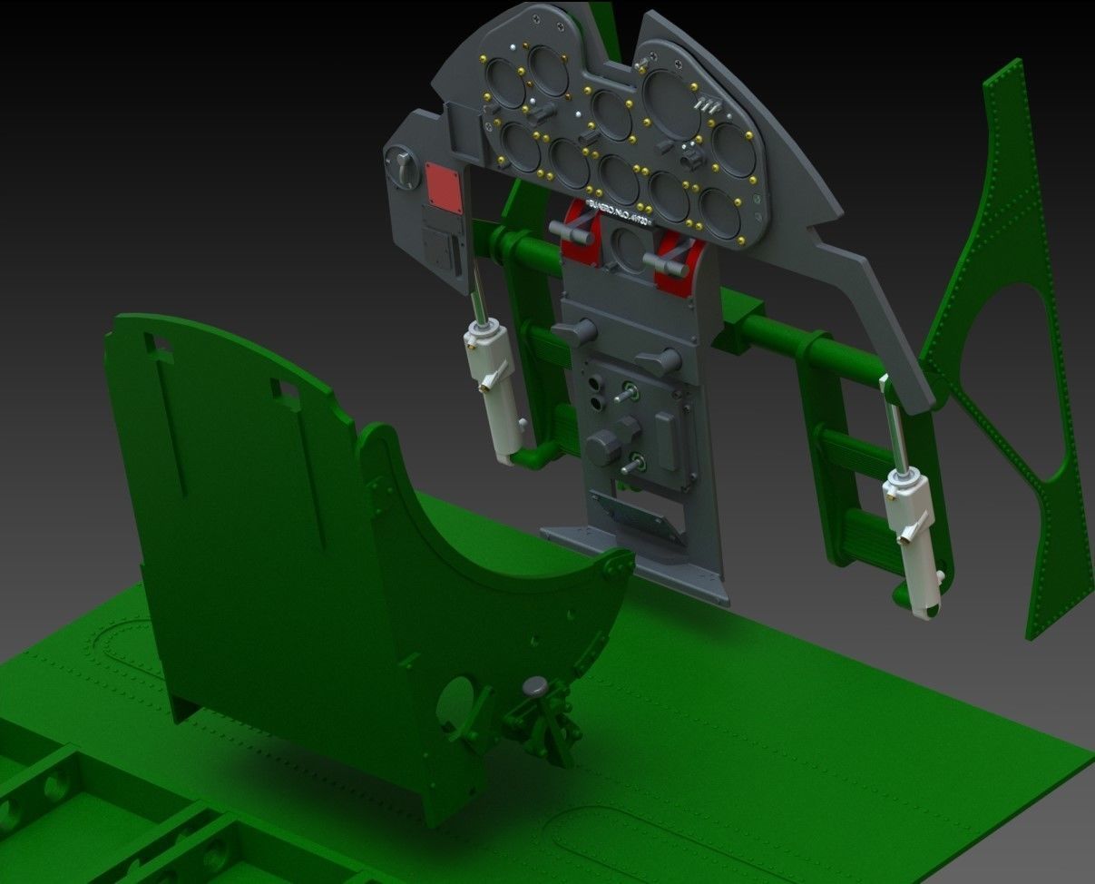 F6F Hellcat complete cockpit 1-4 scale 3D print model_12