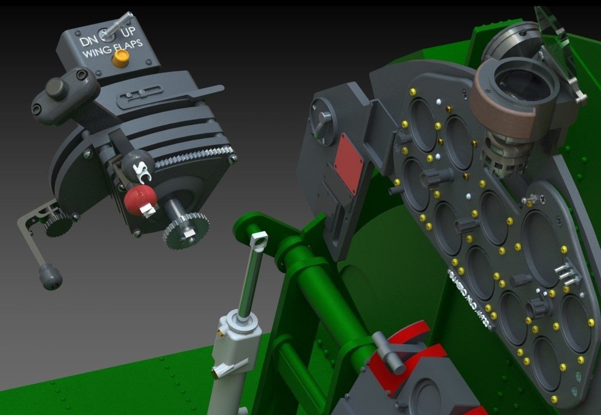 F6F Hellcat complete cockpit 1-4 scale 3D print model_6