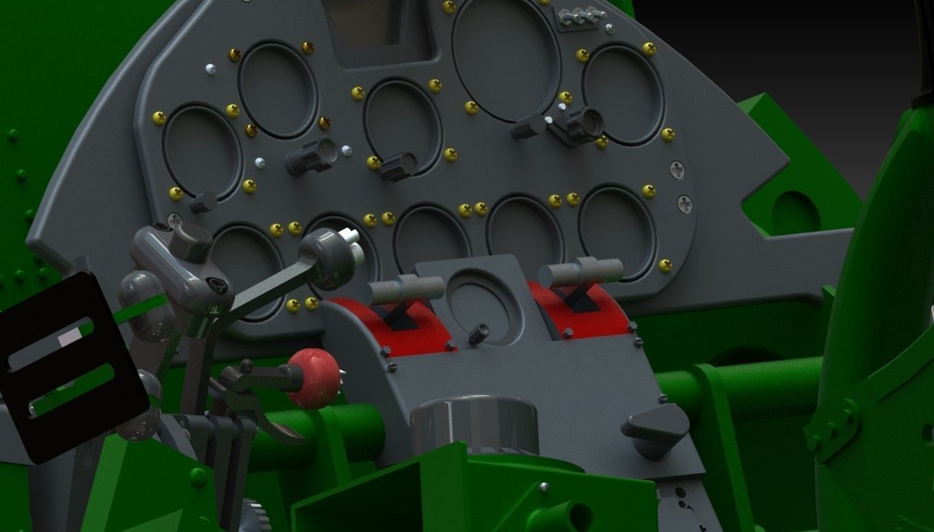 F6F Hellcat complete cockpit 1-4 scale 3D print model_28