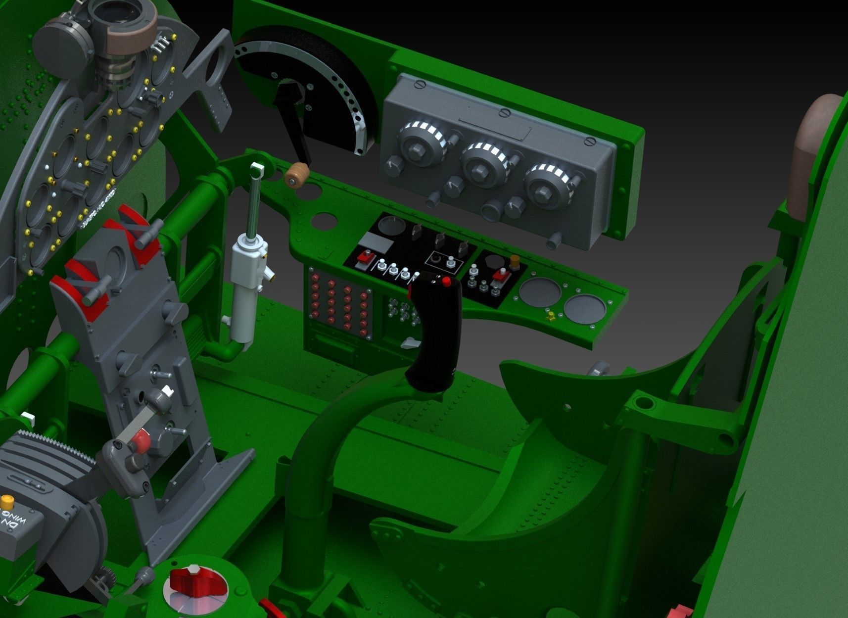 F6F Hellcat complete cockpit 1-4 scale 3D print model_2