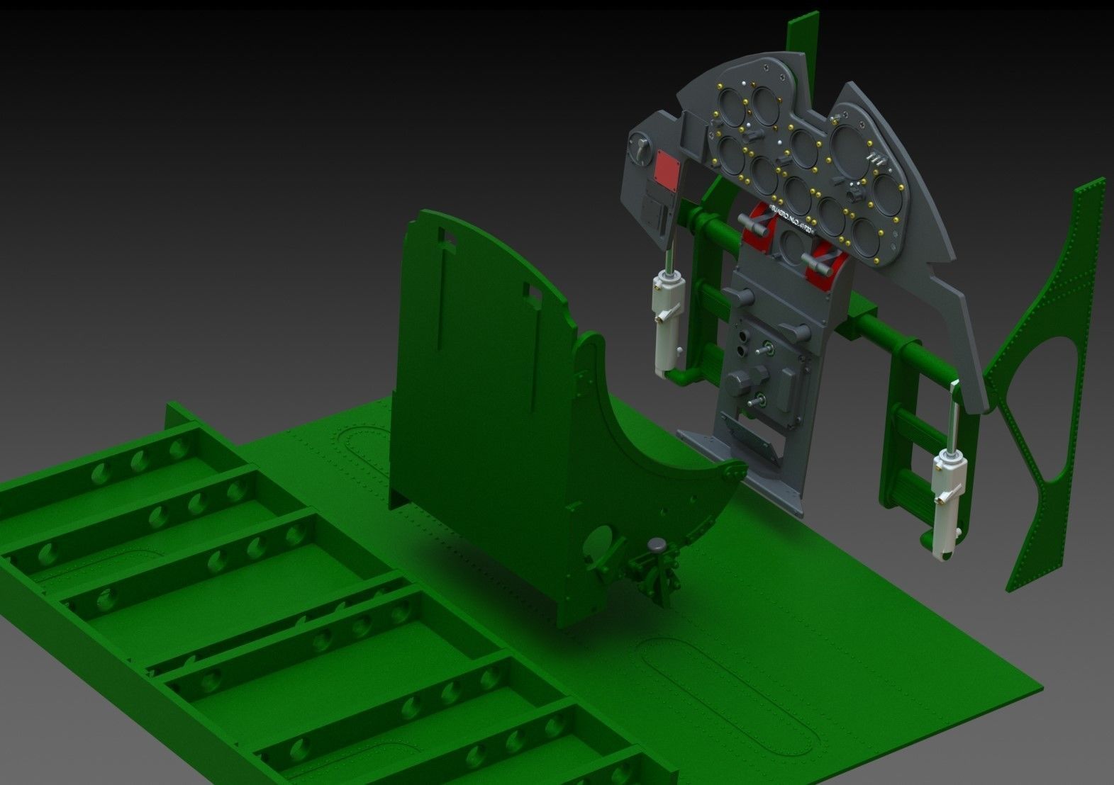 F6F Hellcat complete cockpit 1-4 scale 3D print model_11