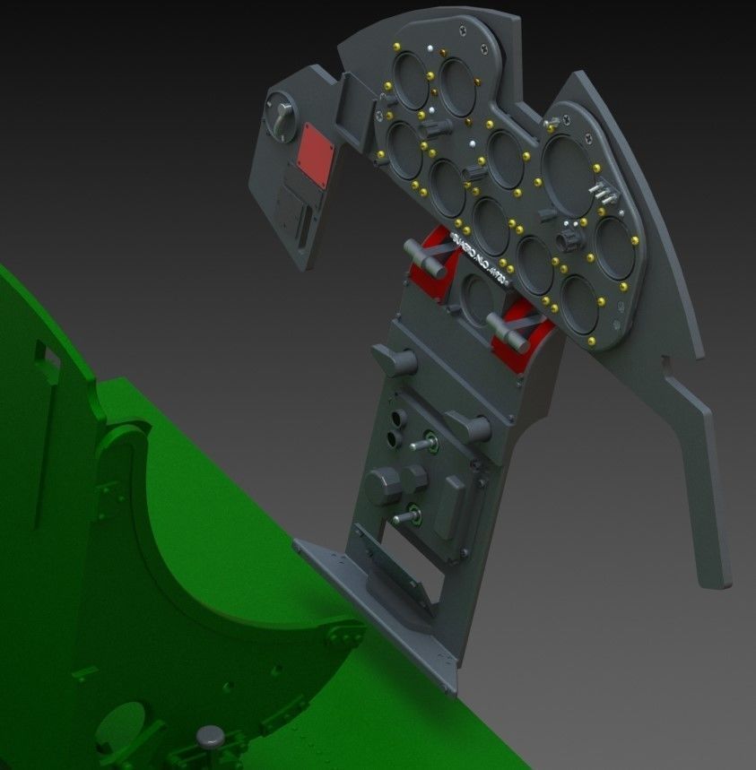 F6F Hellcat complete cockpit 1-4 scale 3D print model_33
