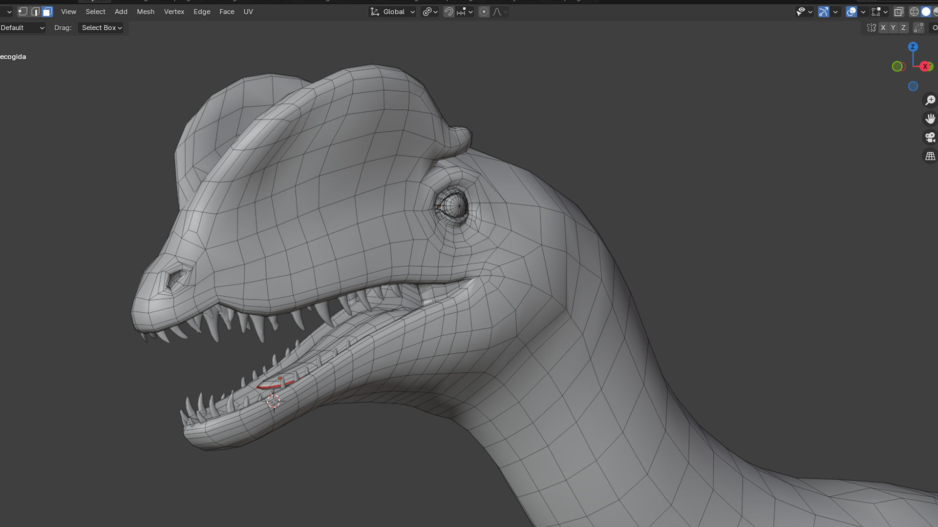 dilophosaurs Low-poly 3D model_4