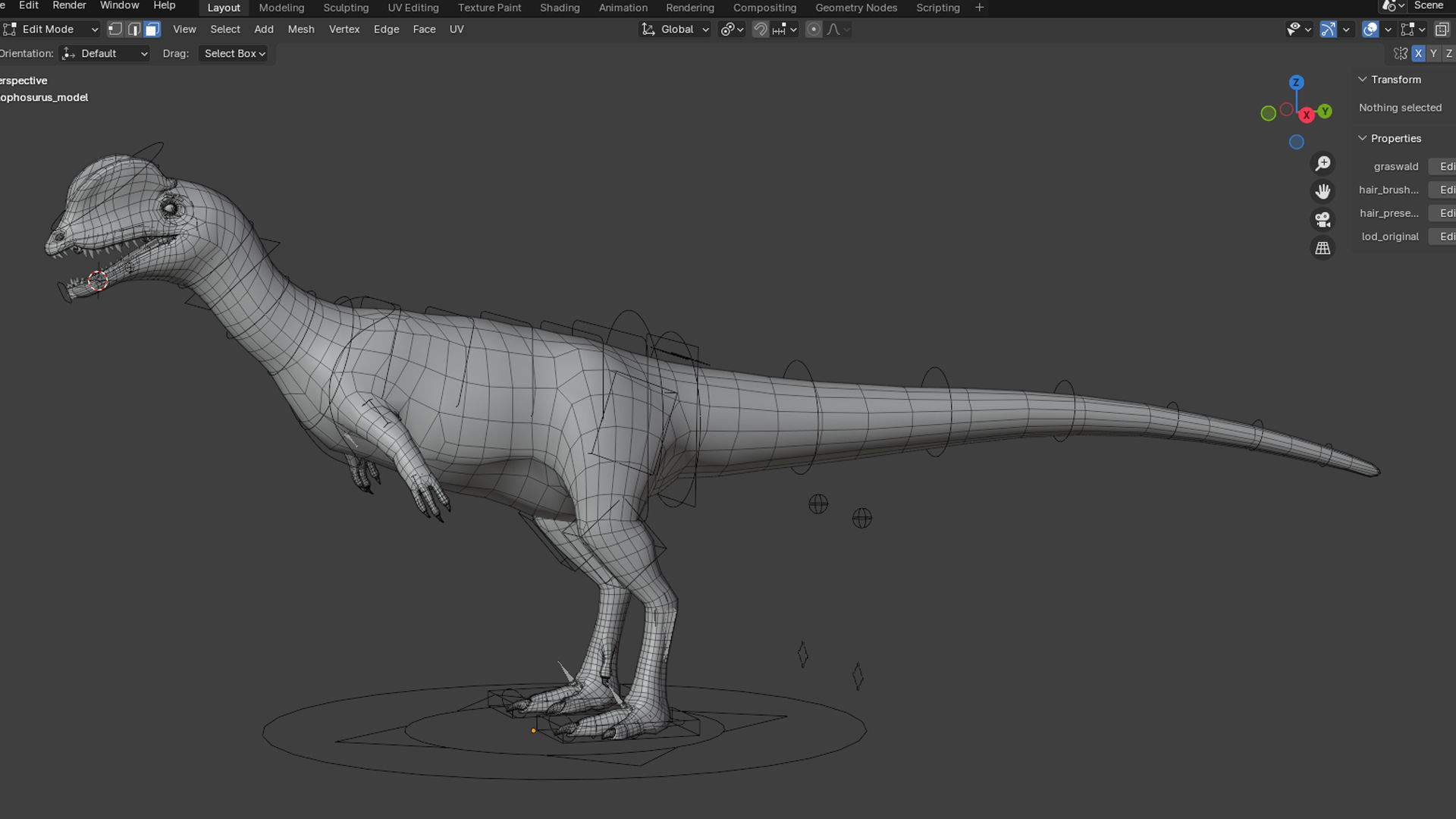 dilophosaurs Low-poly 3D model_6