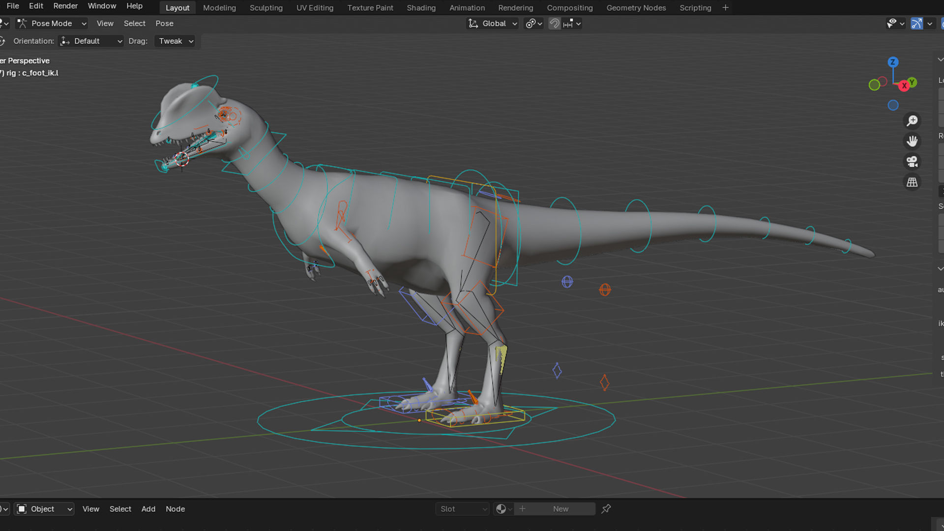 dilophosaurs Low-poly 3D model_7