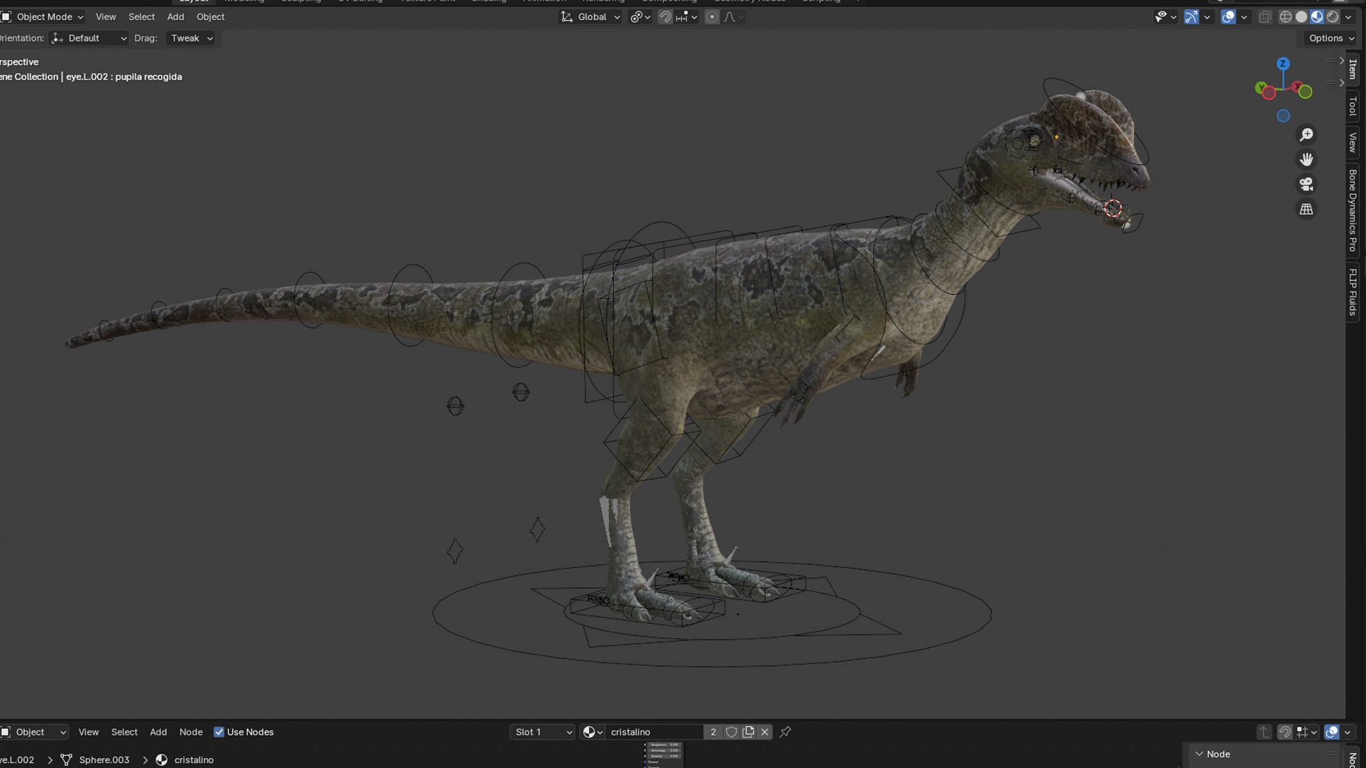 dilophosaurs Low-poly 3D model_2