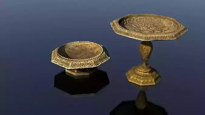 Bronze vase and ashtray