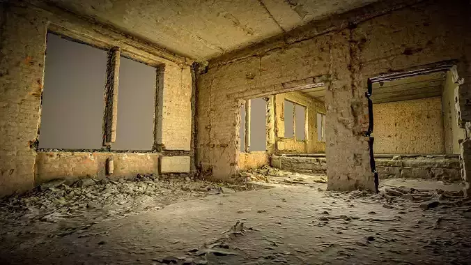 Room with two levels under renovation 3D model