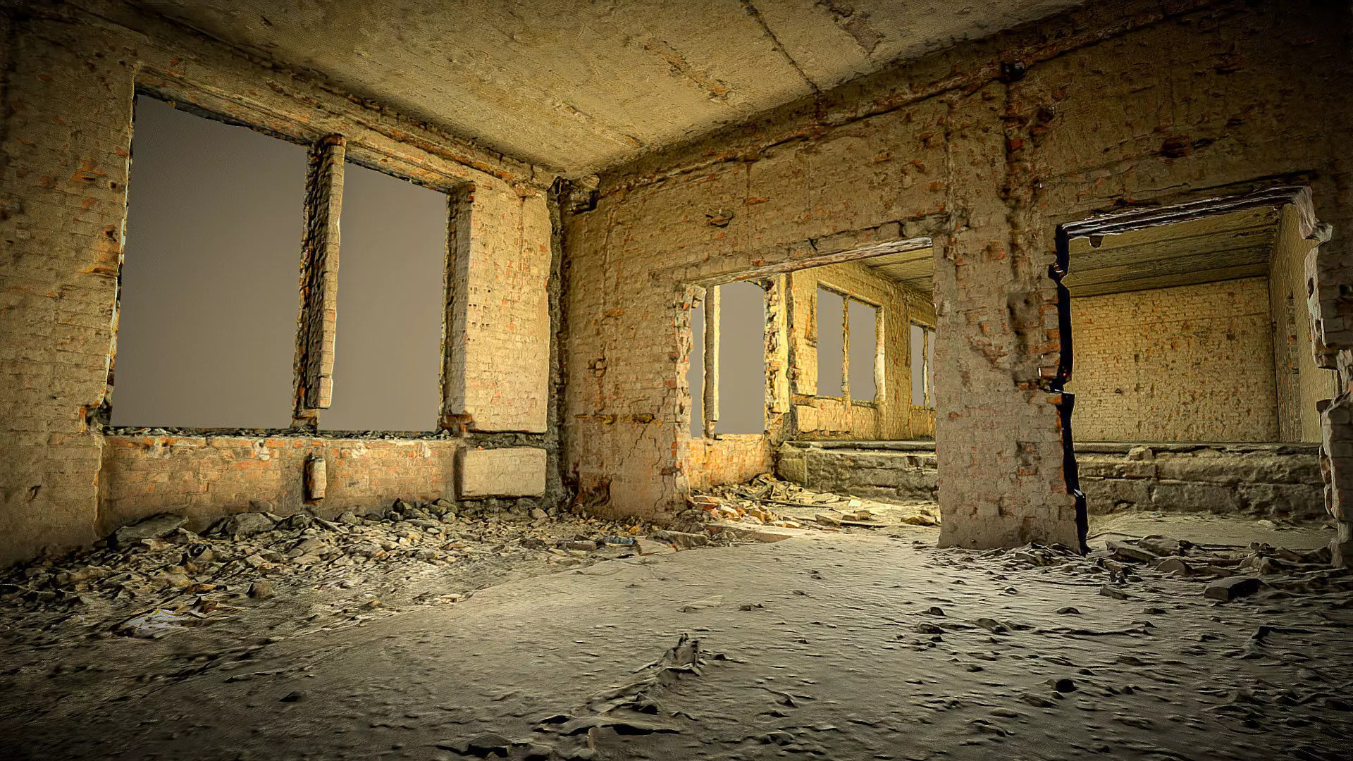 Room with two levels under renovation 3D model