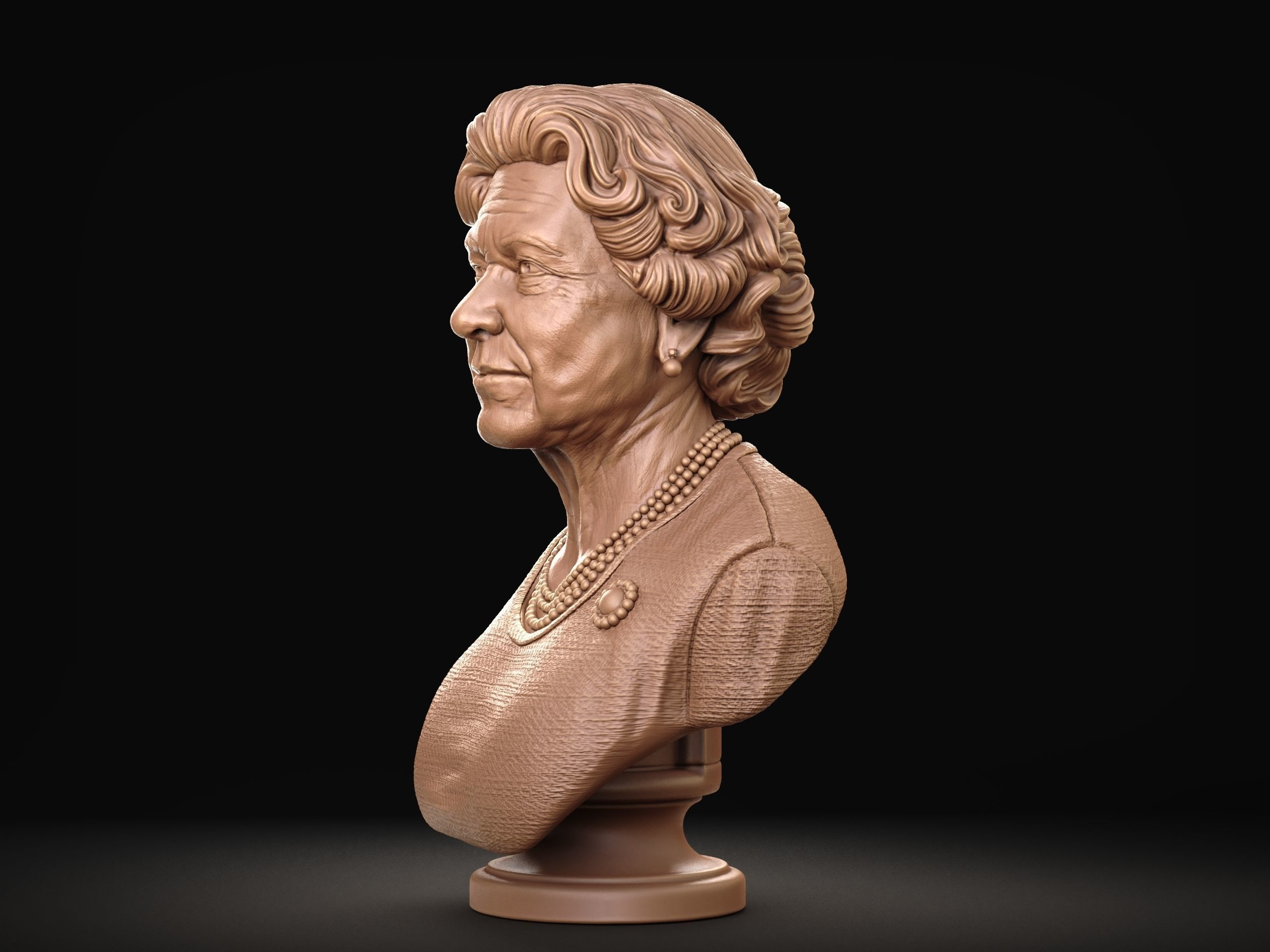 Queen Elizabeth 3D print model_19