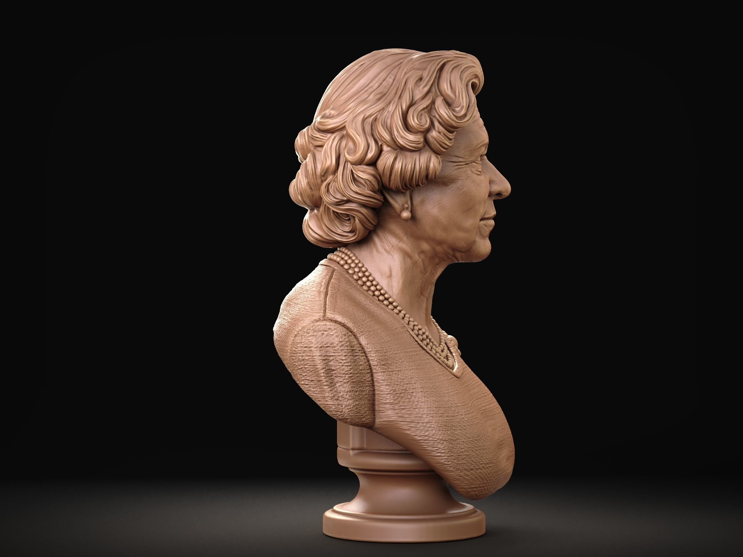 Queen Elizabeth 3D print model_16