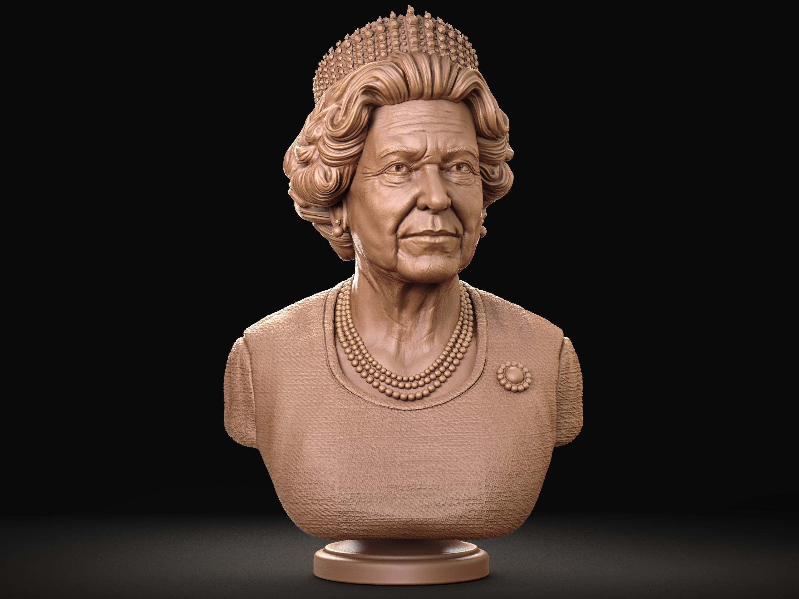 Queen Elizabeth 3D print model_21