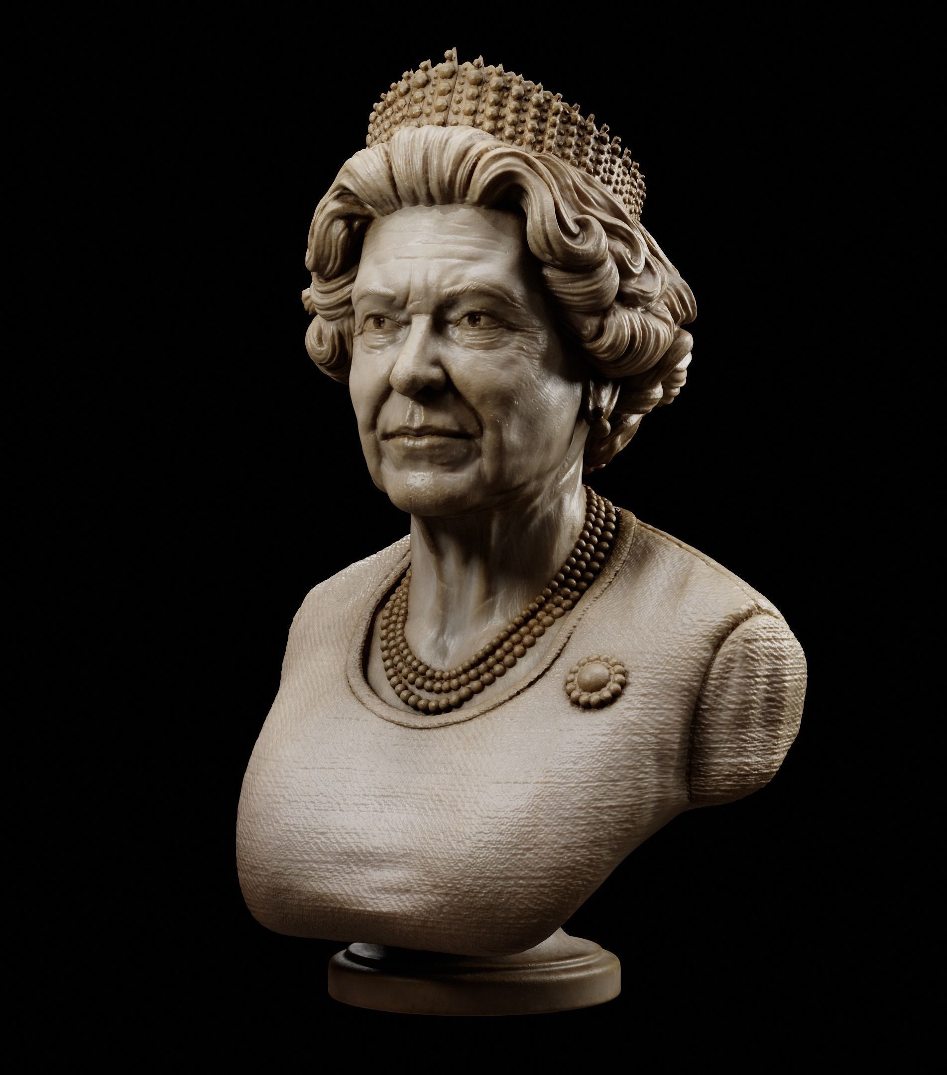 Queen Elizabeth 3D print model_8