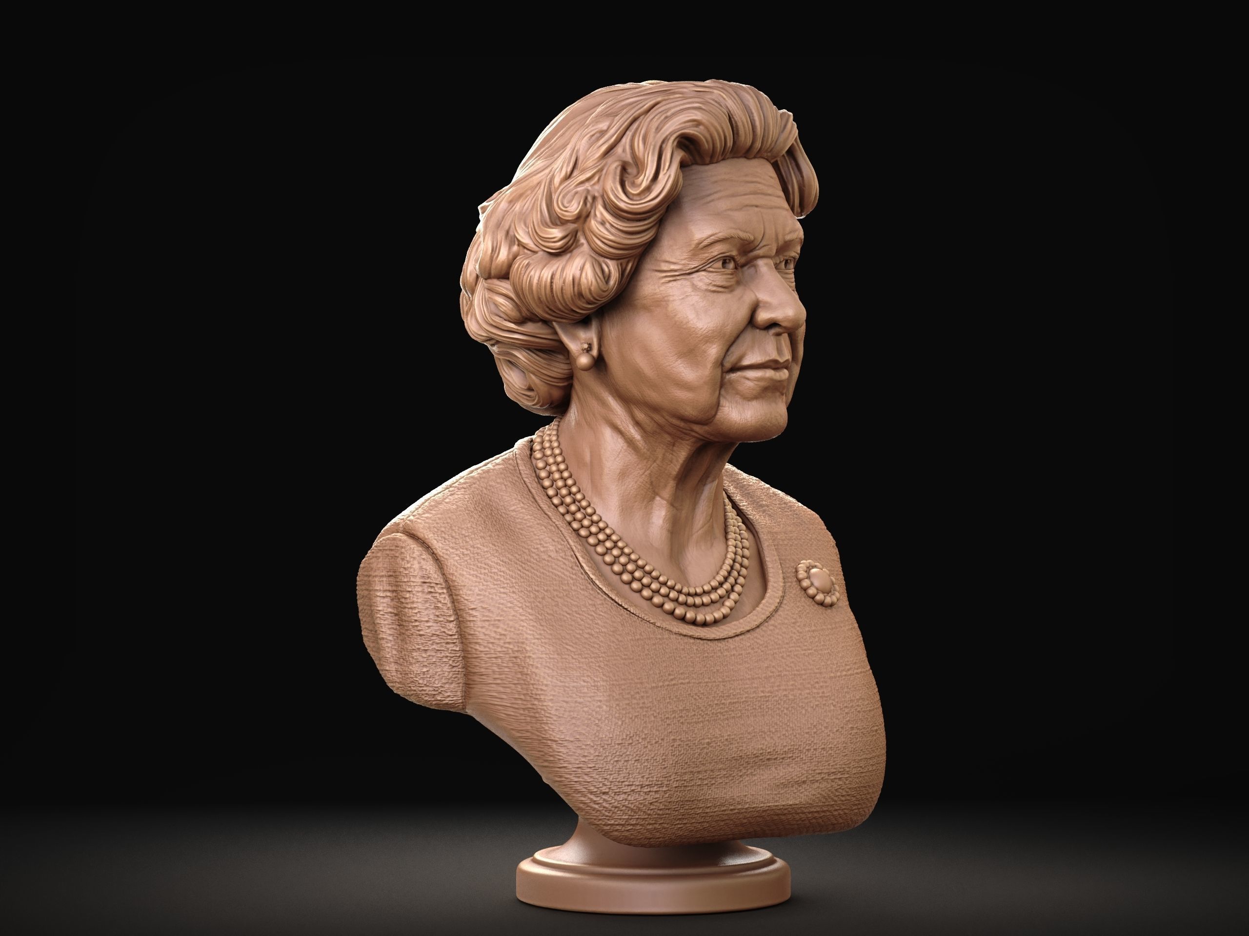 Queen Elizabeth 3D print model_15