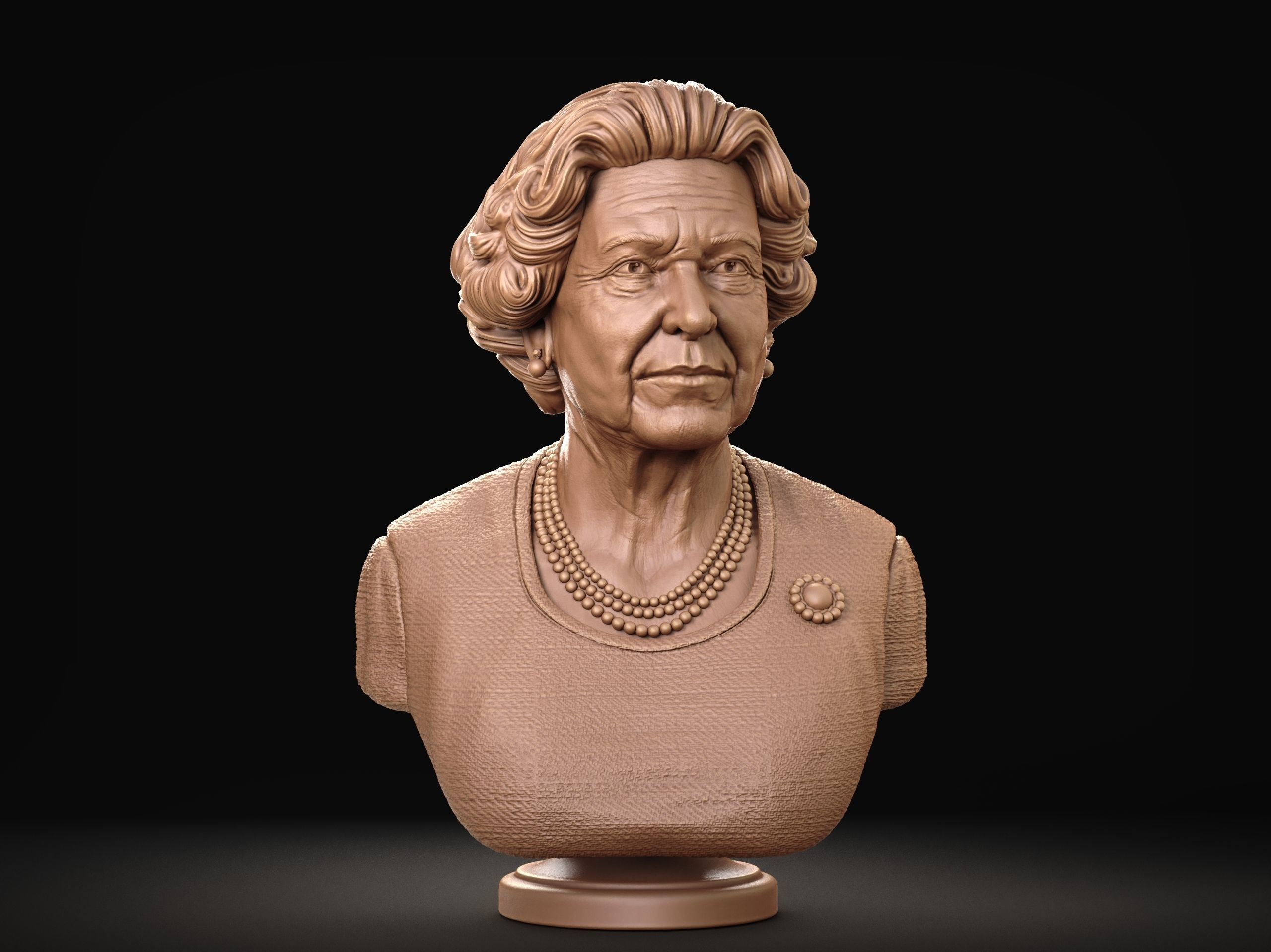 Queen Elizabeth 3D print model_14