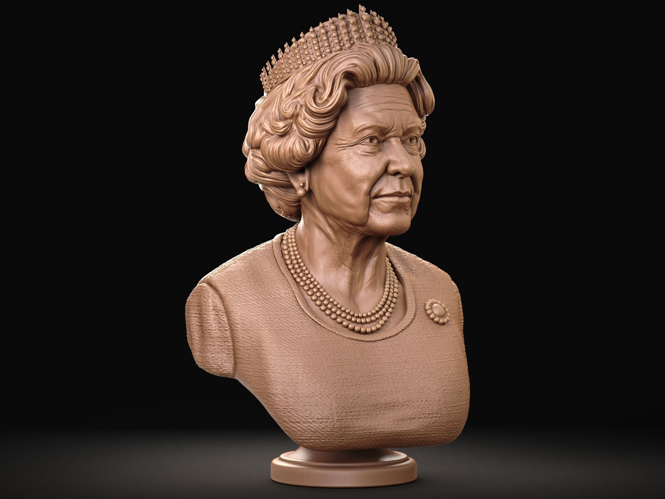 Queen Elizabeth 3D print model_22