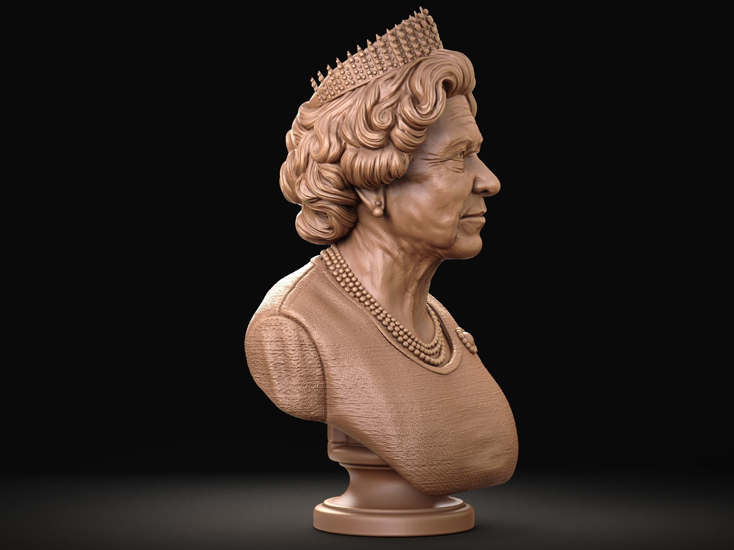 Queen Elizabeth 3D print model_23