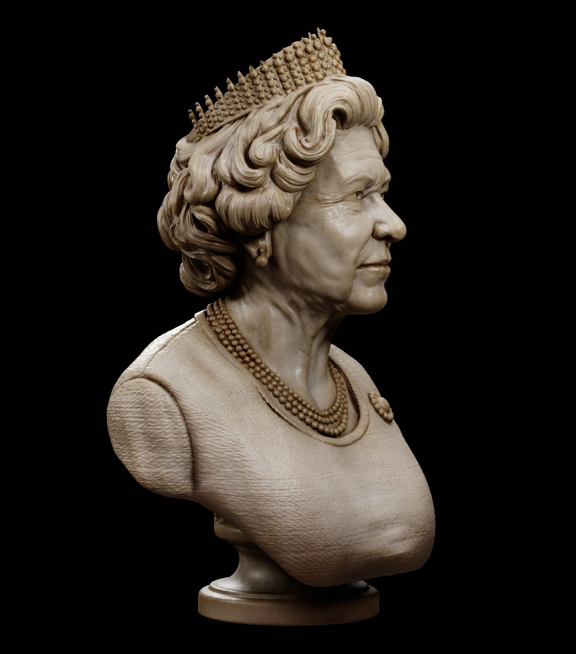Queen Elizabeth 3D print model_3