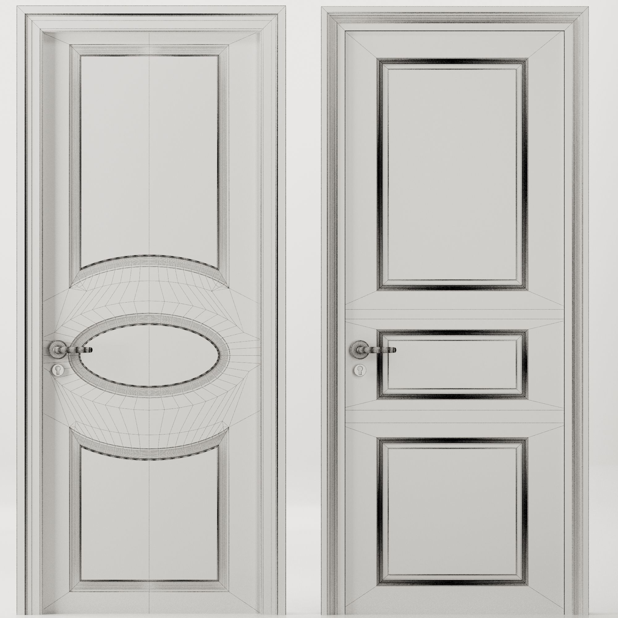 interior door set3 3D model_1