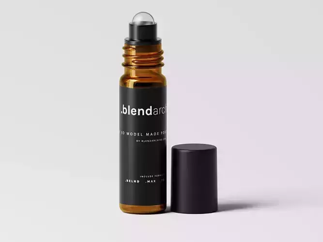 Amber Glass Perfume Bottle 3D Model