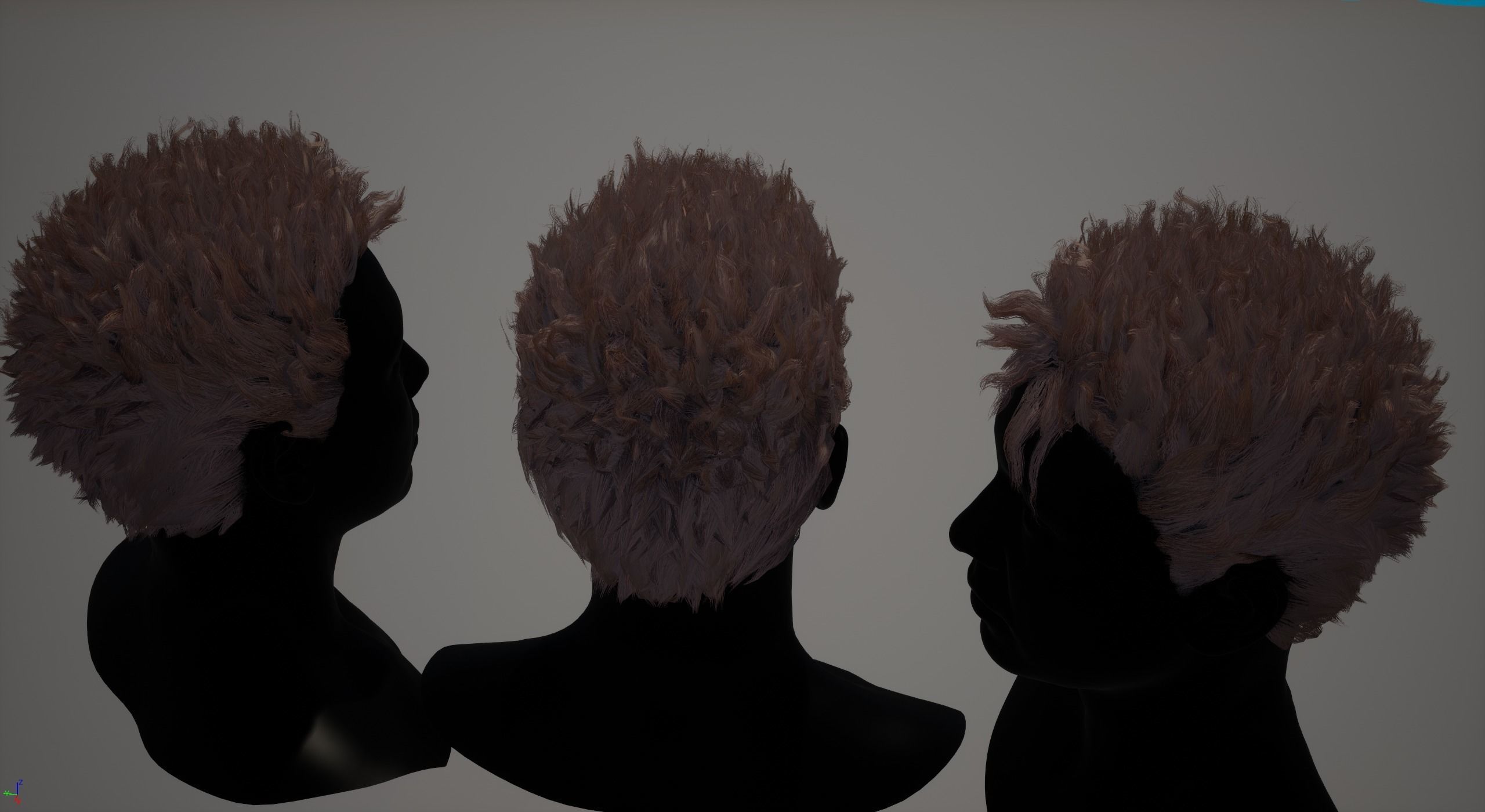 Real time spiky hairstyle Low-poly 3D model_3