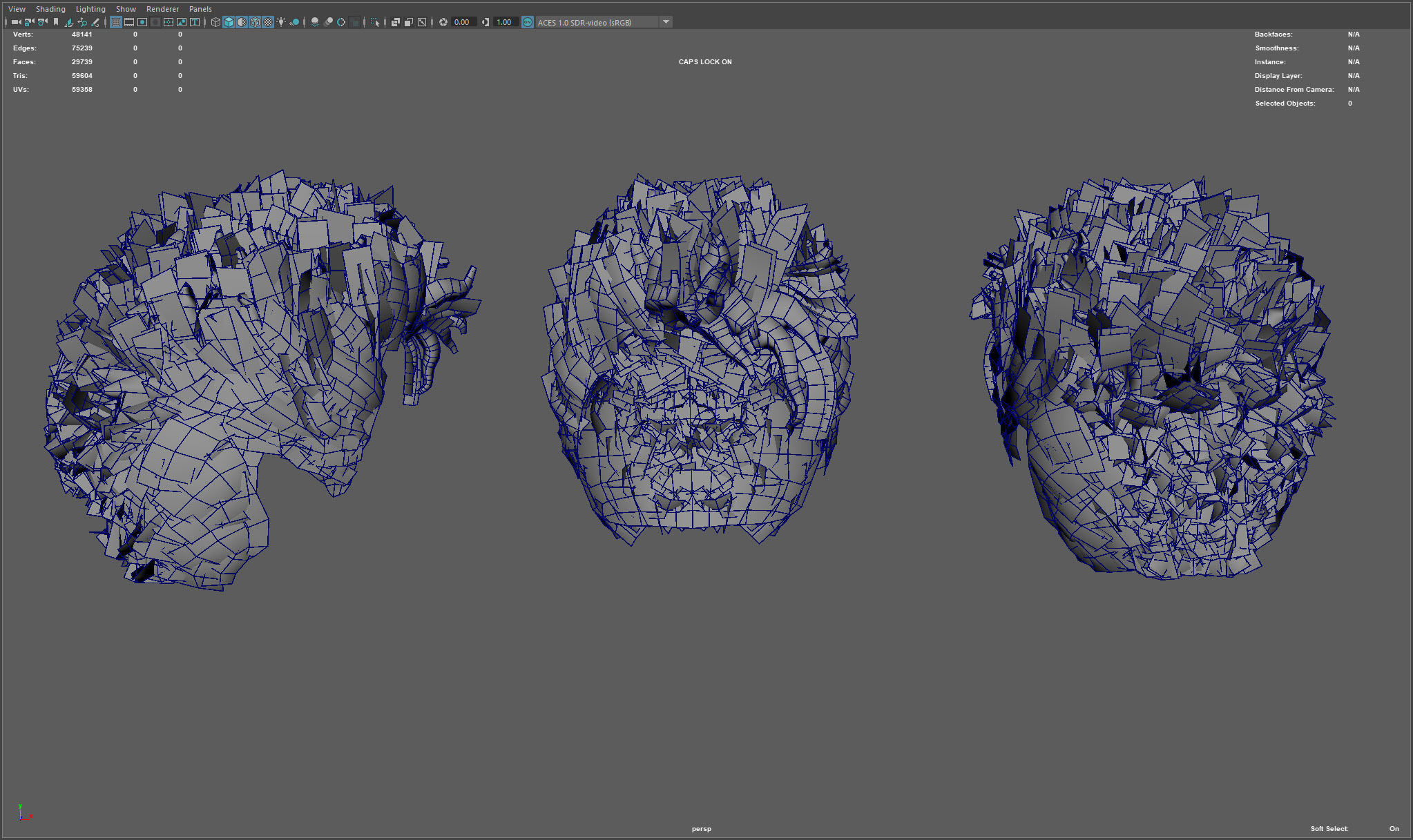 Real time spiky hairstyle Low-poly 3D model_7