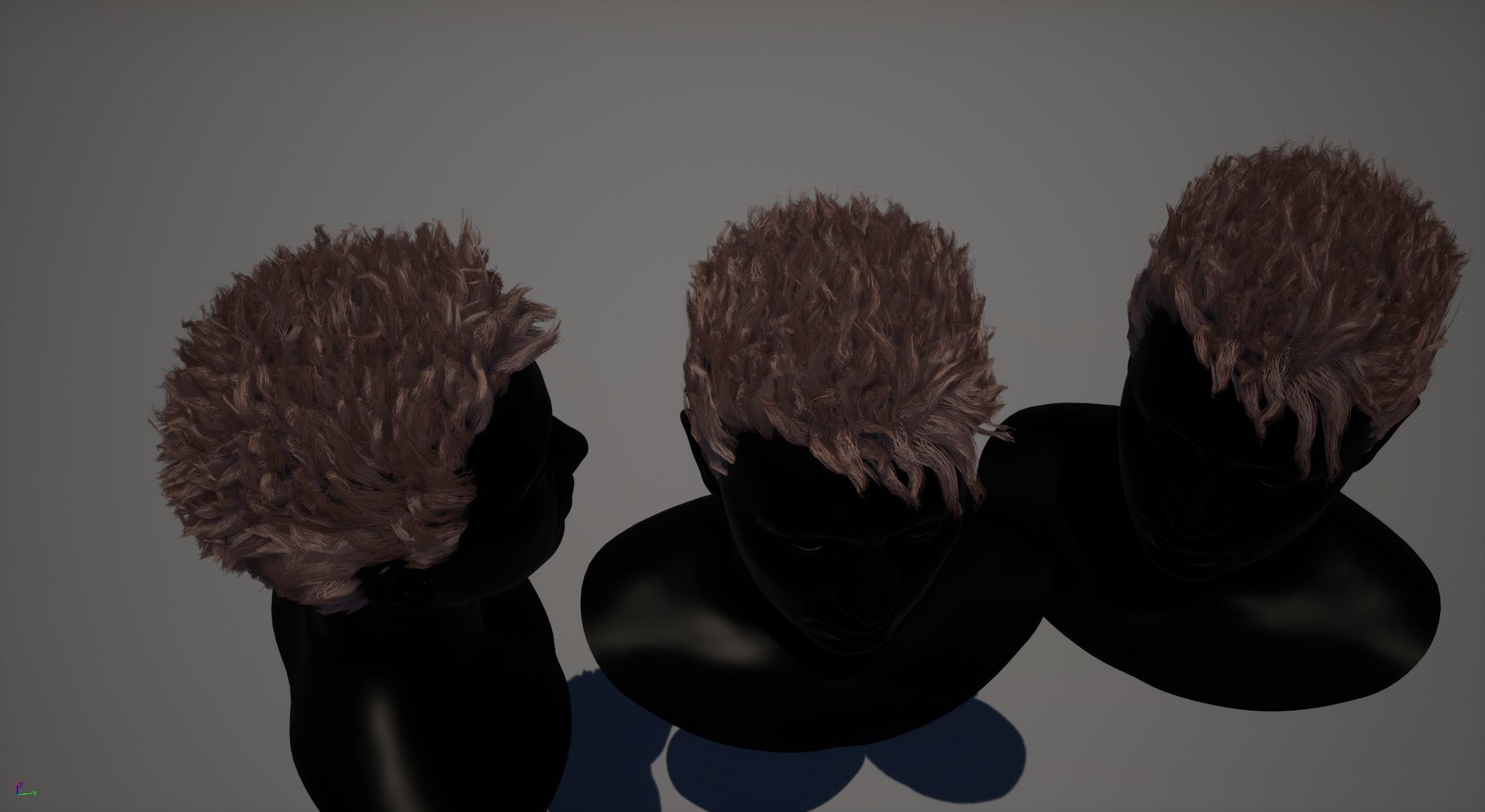 Real time spiky hairstyle Low-poly 3D model_5