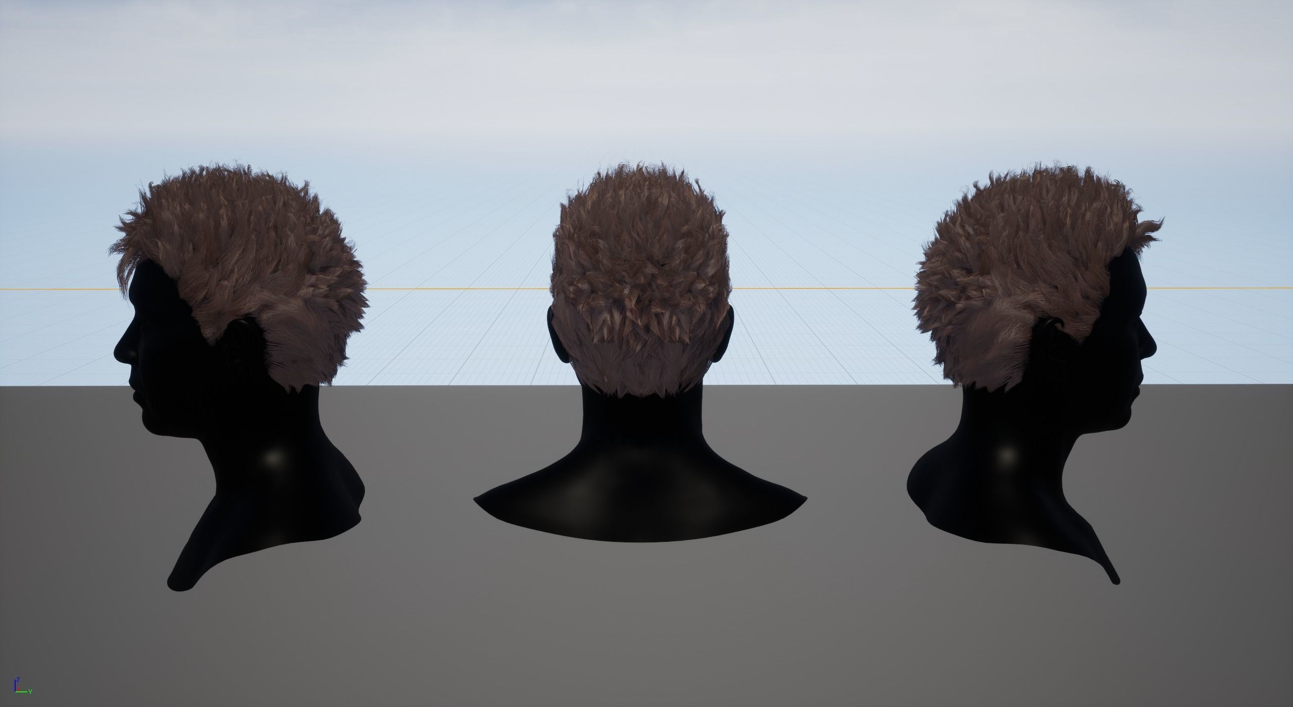 Real time spiky hairstyle Low-poly 3D model_2