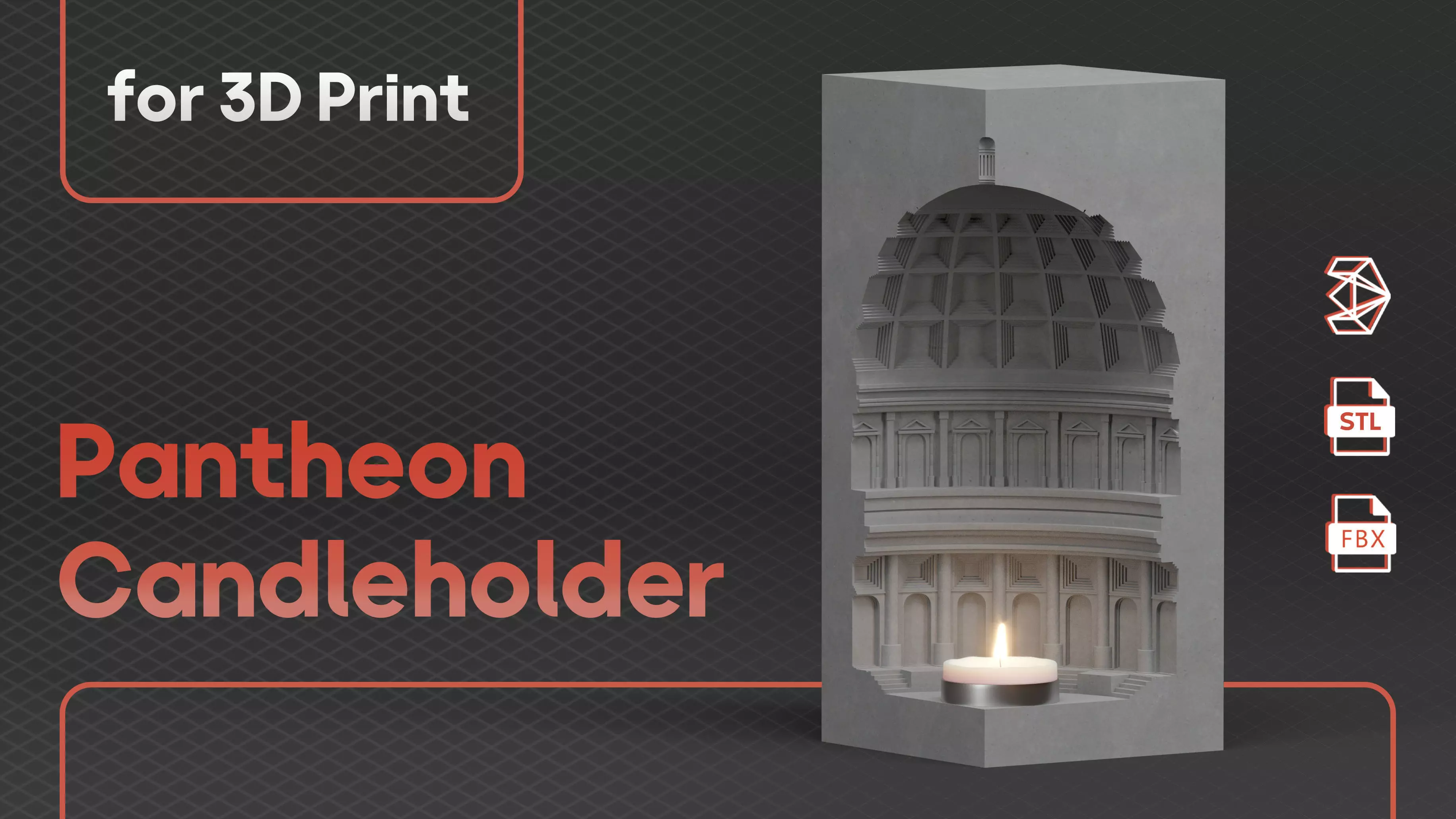 Pantheon Candleholder 3D print model
