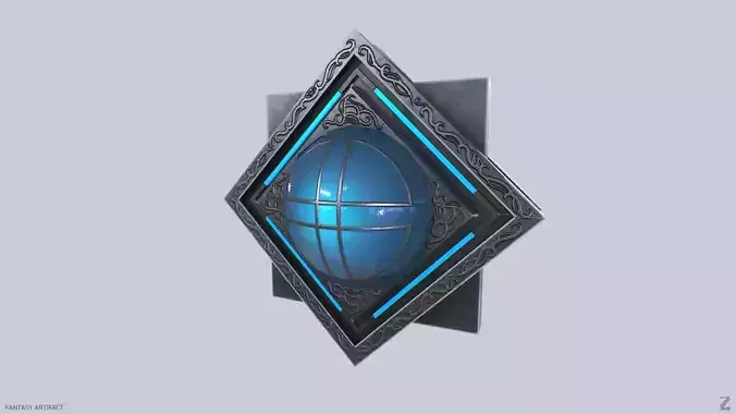 Fantasy artifact Low-poly 3D model