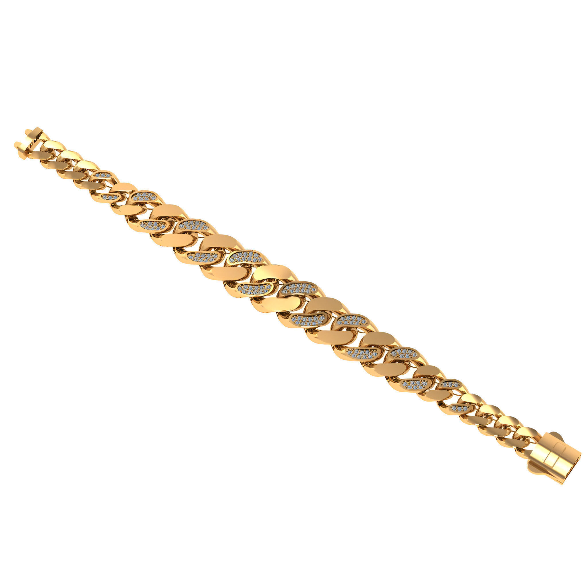 Cuban Chain Bracelet 3D print model_1