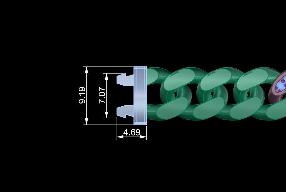 Cuban Chain Bracelet 3D print model_6