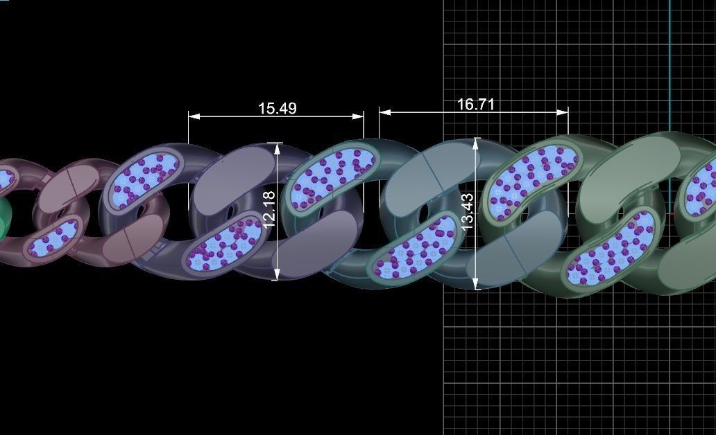 Cuban Chain Bracelet 3D print model_4