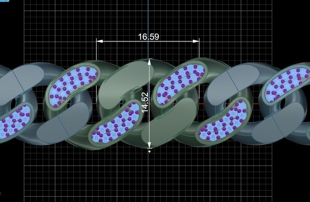 Cuban Chain Bracelet 3D print model_3