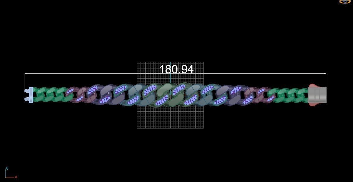 Cuban Chain Bracelet 3D print model_7