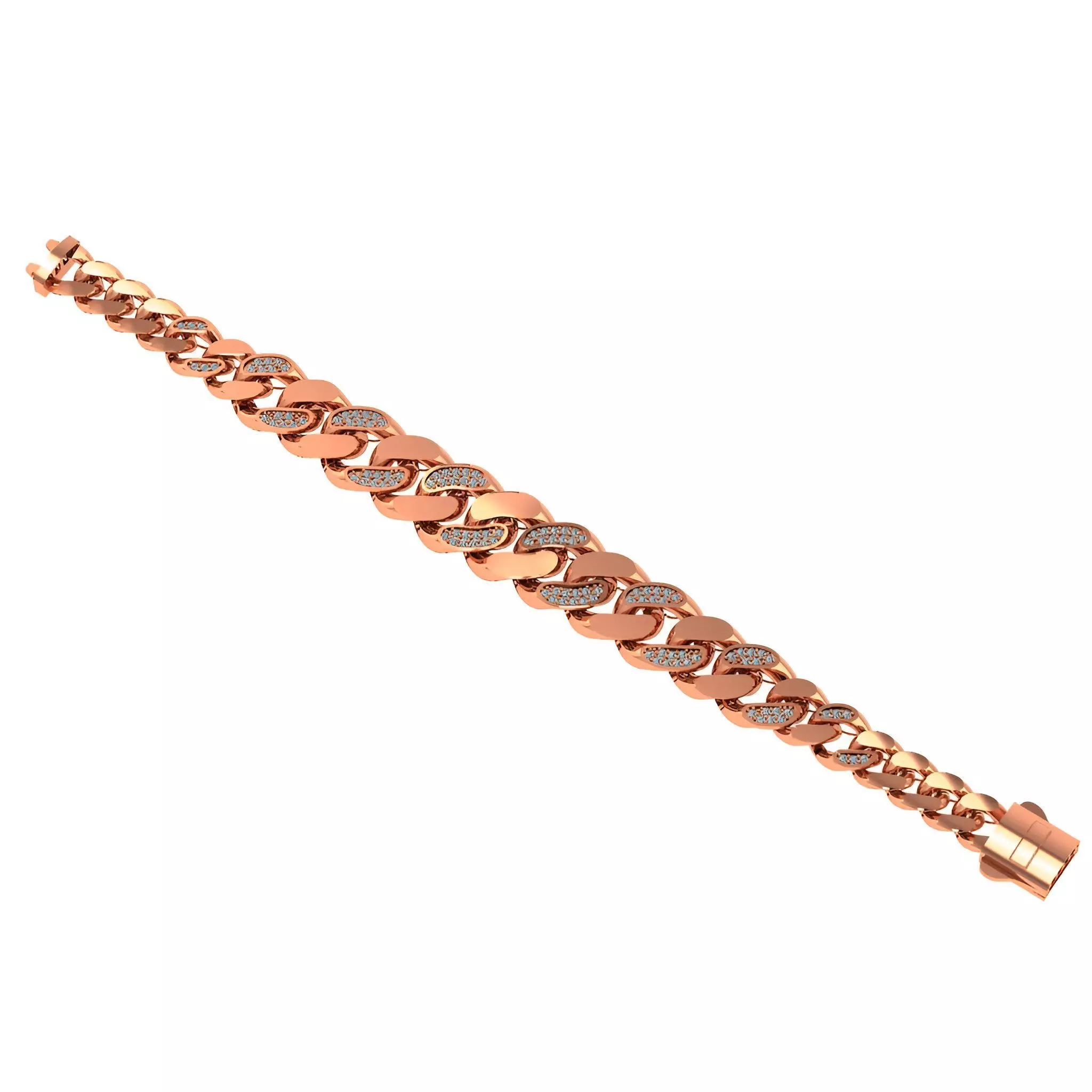 Cuban Chain Bracelet 3D print model_0