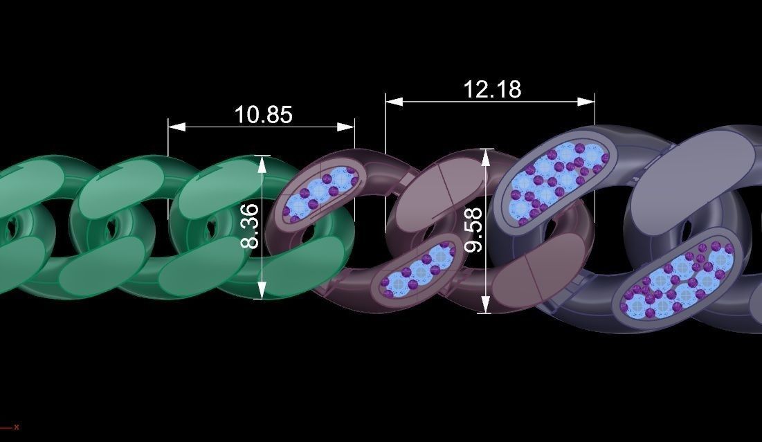 Cuban Chain Bracelet 3D print model_5