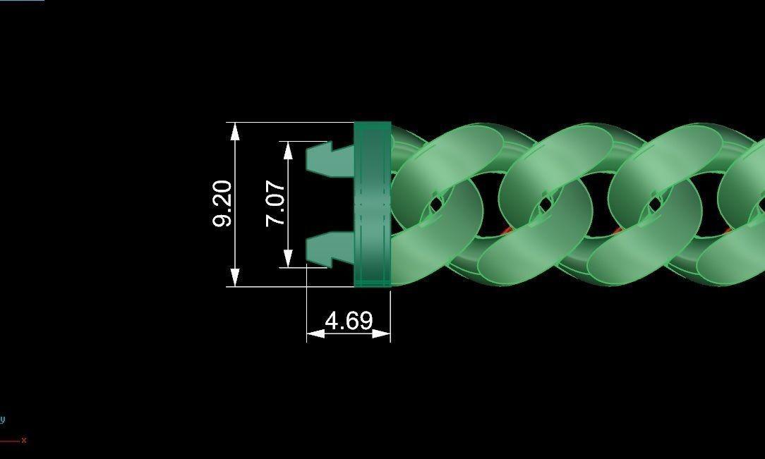 11 - 9 MM Cuban Chain Bracelet 3D print model_4