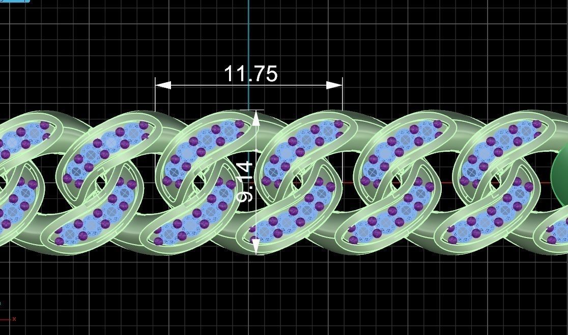 11 - 9 MM Cuban Chain Bracelet 3D print model_3