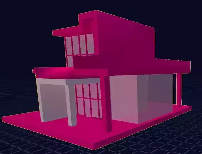 Low Poly Modern 3D House