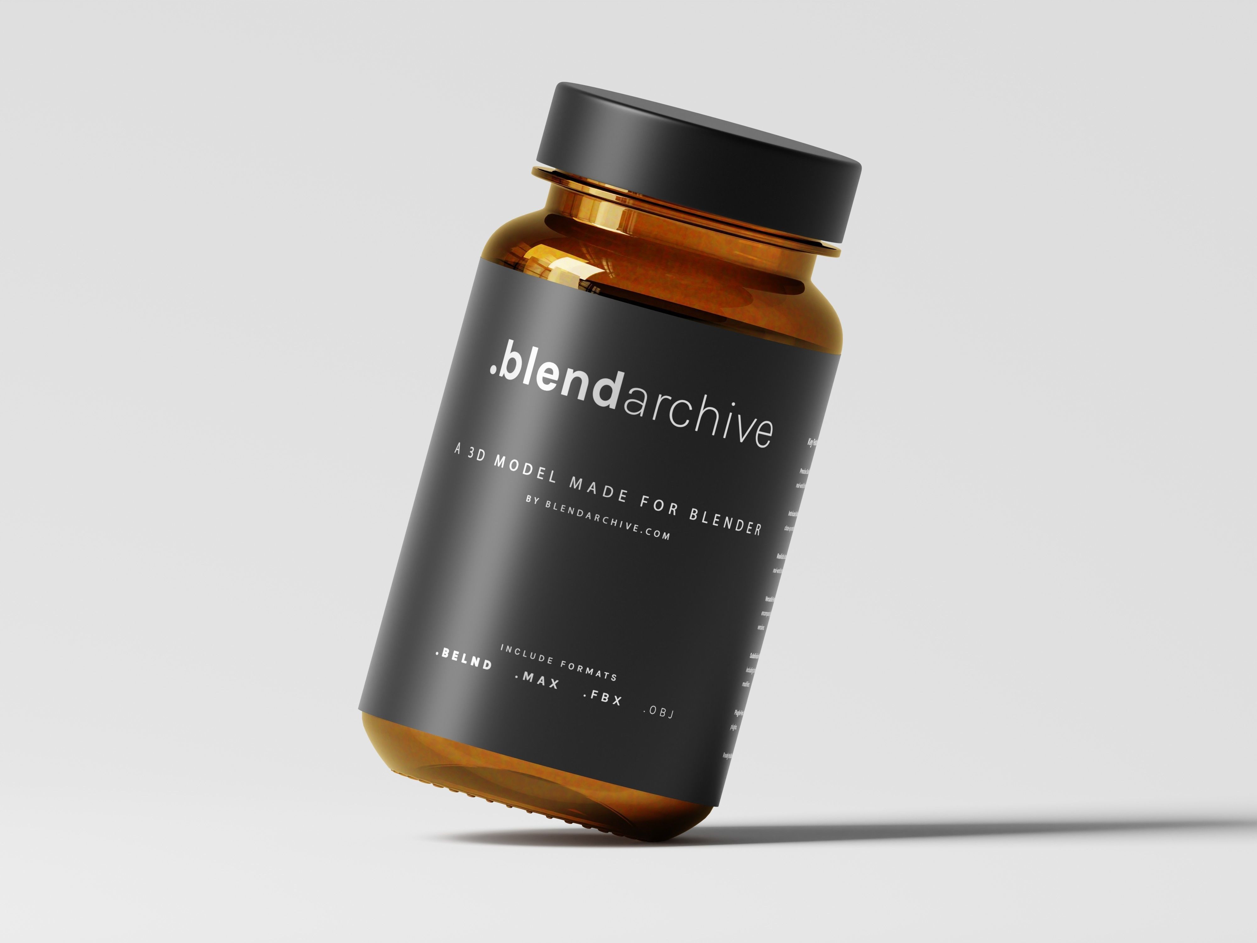 Amber Bottle 3D Model Low-poly 3D model_2