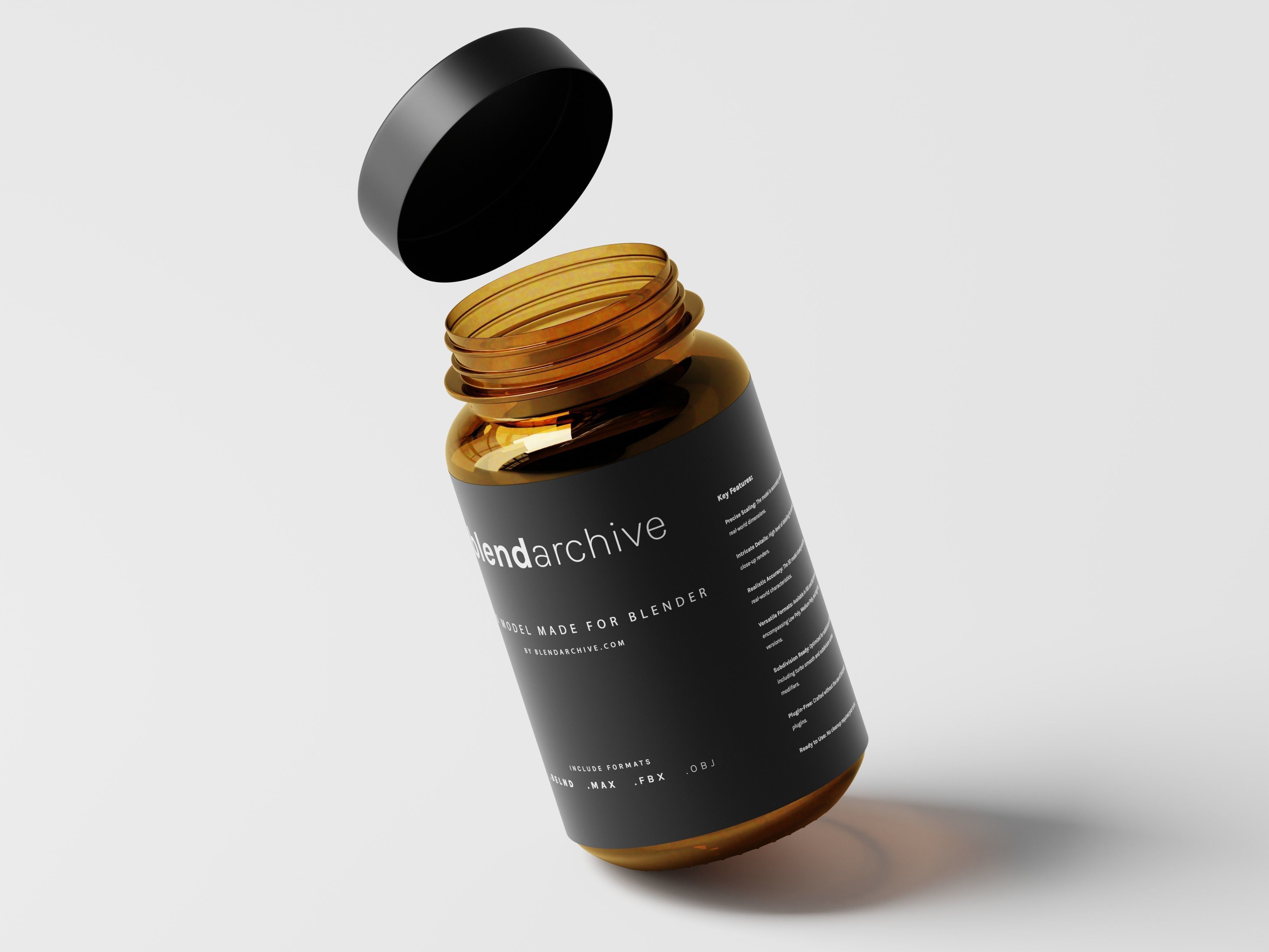 Amber Bottle 3D Model Low-poly 3D model_6
